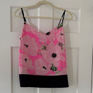 FRENCH CONNECTION Floral Pink and Black Camisole